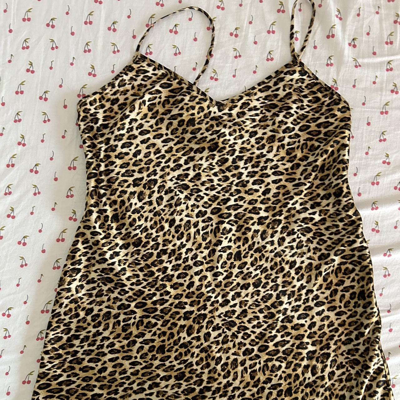 Cheetah print slip size L #y2k #2000s #cheetah #leopard - Depop