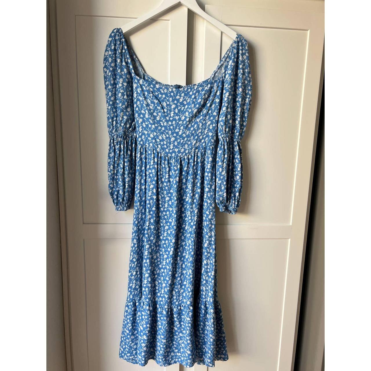 Reformation Women's Blue Dress | Depop