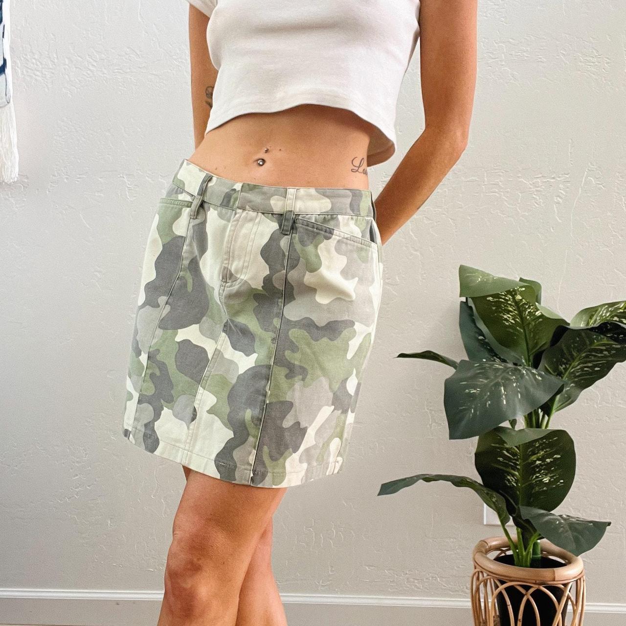 Vintage Y2K 2001 Camo Printed Mini Skirt Old. Depop