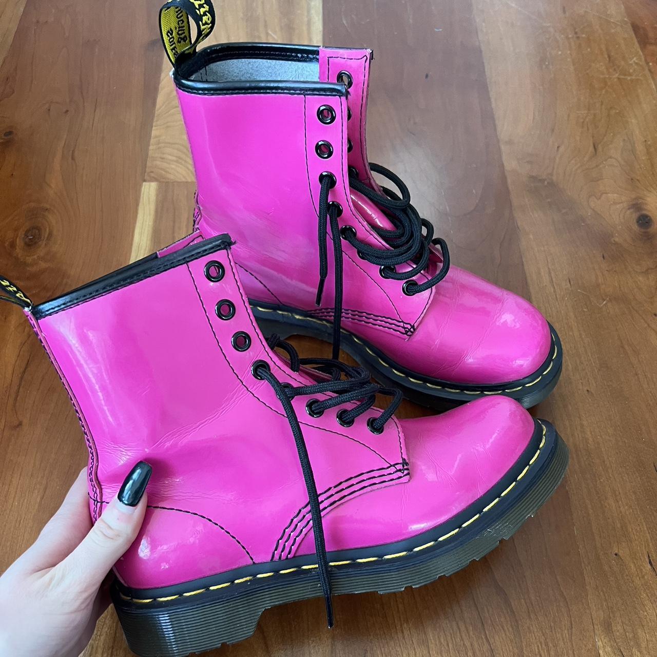 Dr. Martens Women's Pink Boots | Depop