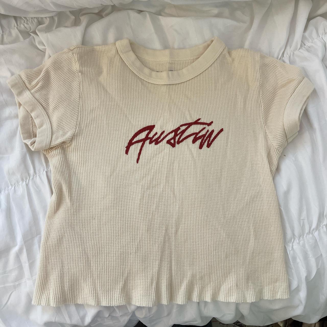 John Galt/Brandy Melville “Austin” Baby Tee 💋 Waffle... Depop