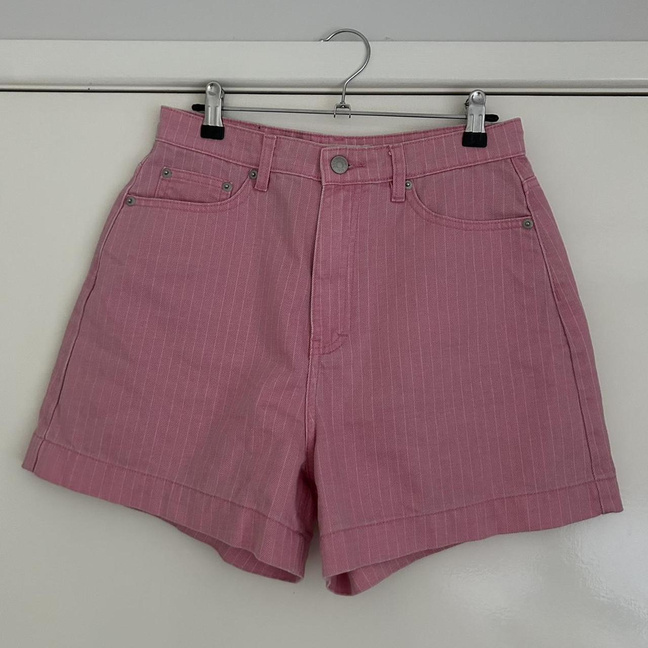Glassons pink pinstripe shorts Size 10 RRP $40 Only... - Depop
