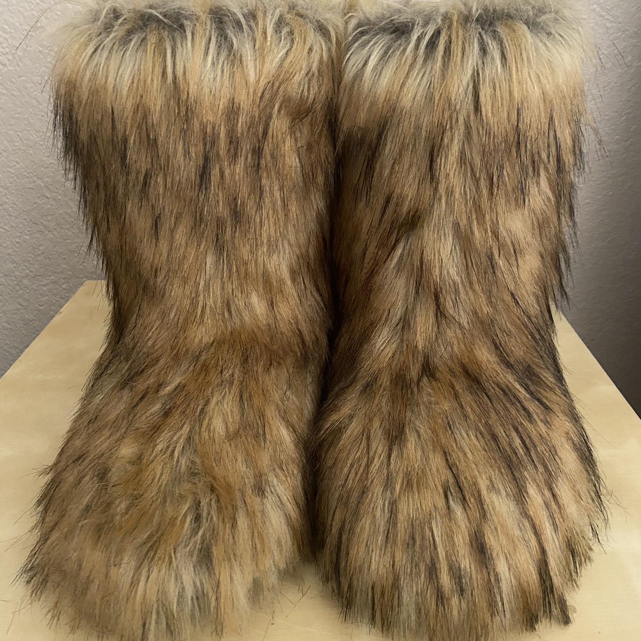 Faux fur boots DIY Jeffrey Campbell faux fur boots ... - Depop
