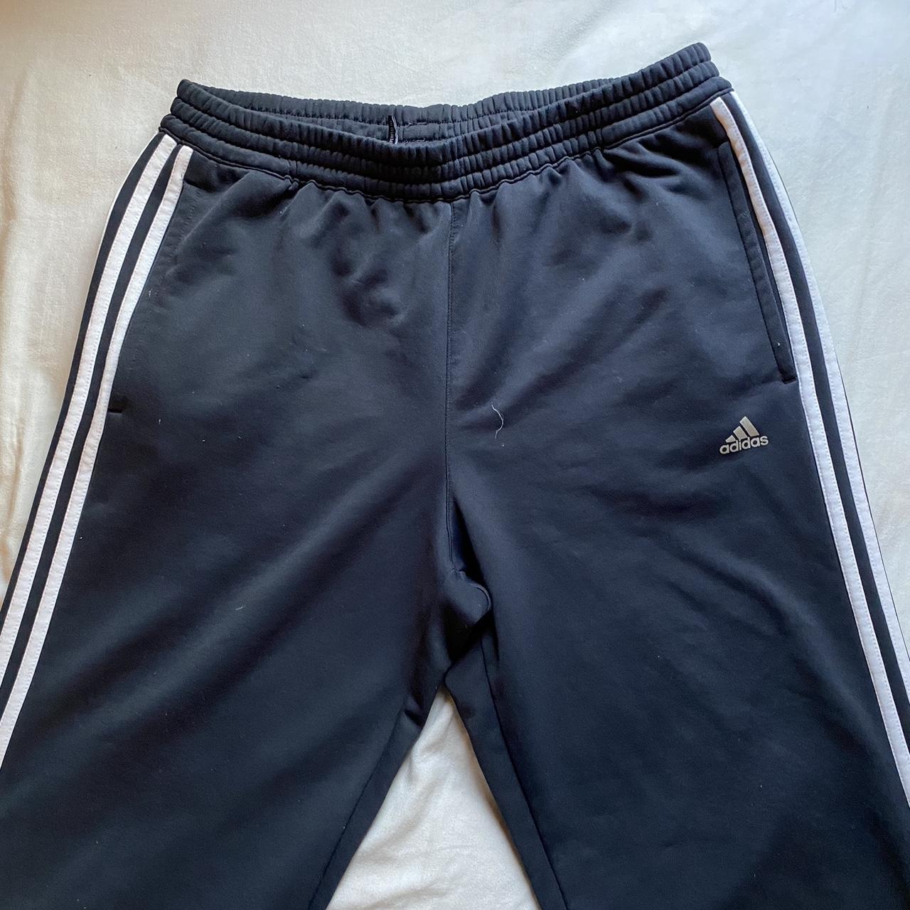 navy blue adidas track pants. size large. great... - Depop