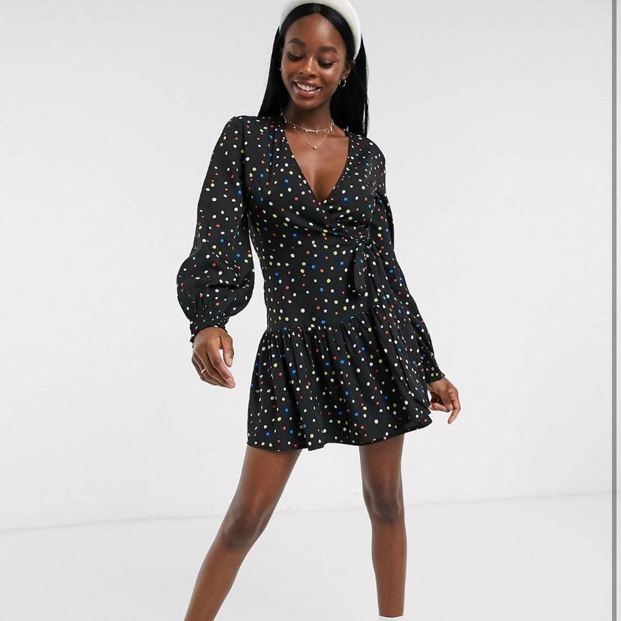 Multi coloured polka dot dress best sale