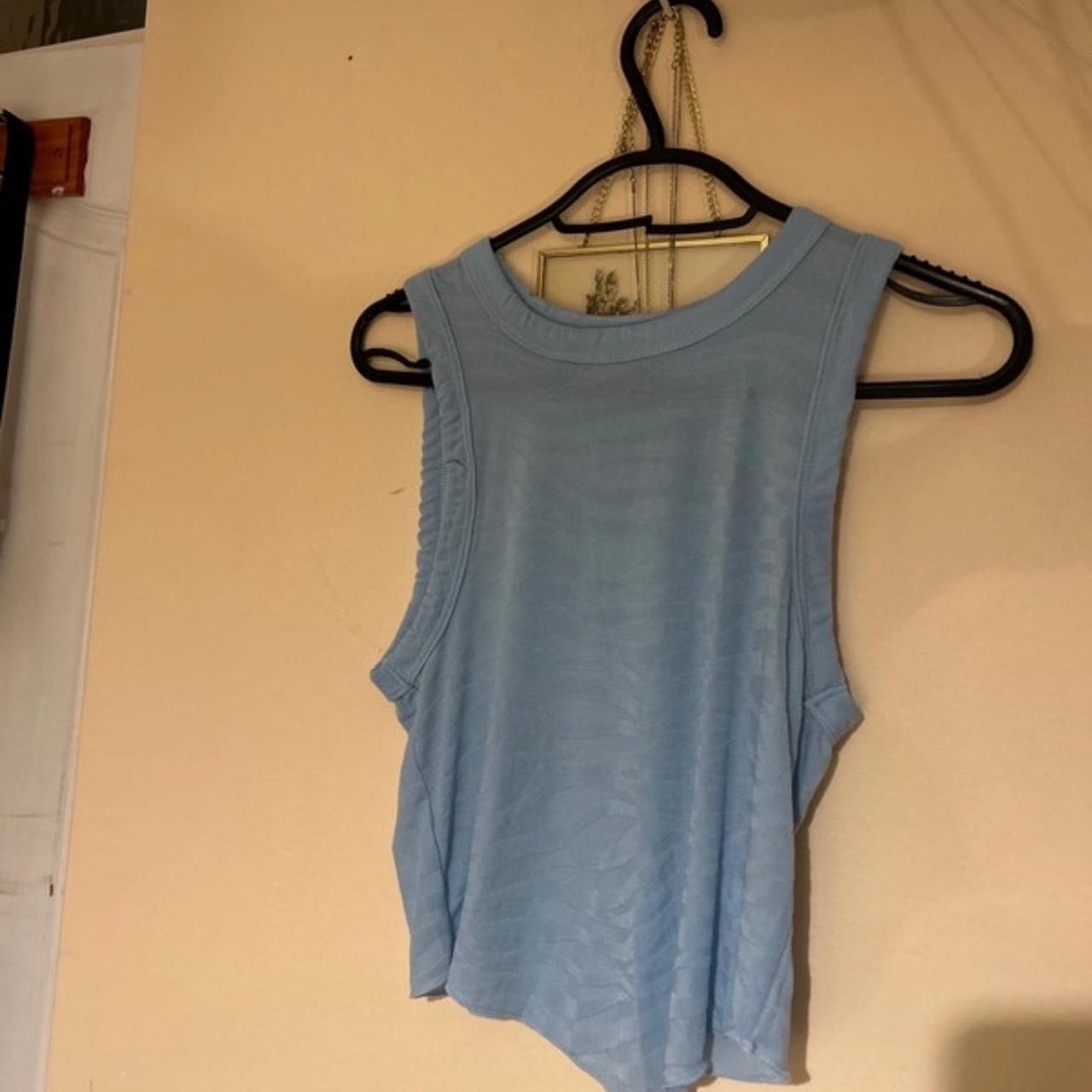 Baby blue crop top - Size small, never worn. Didn’t... - Depop