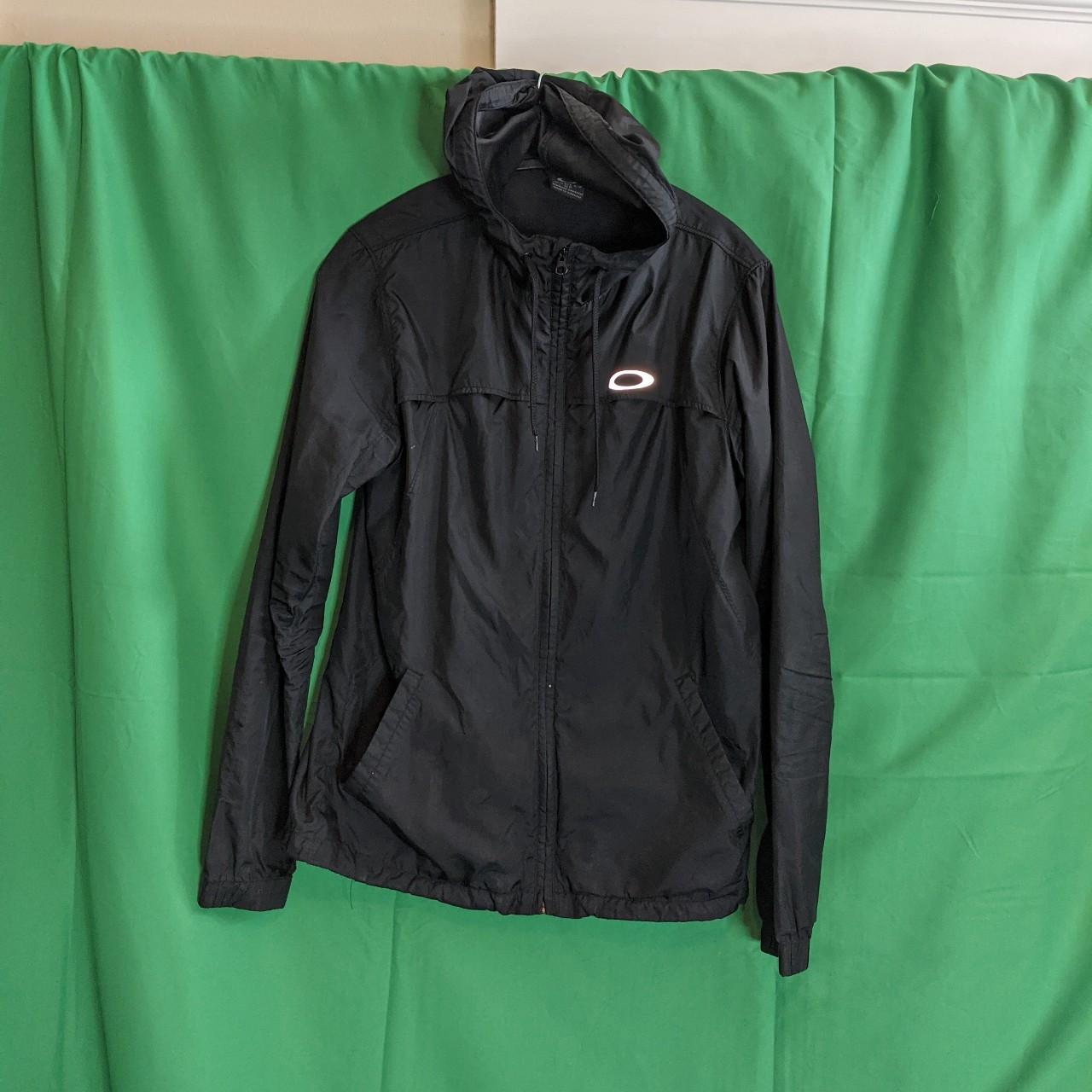 Oakley vintage black zip-up windbreaker... - Depop