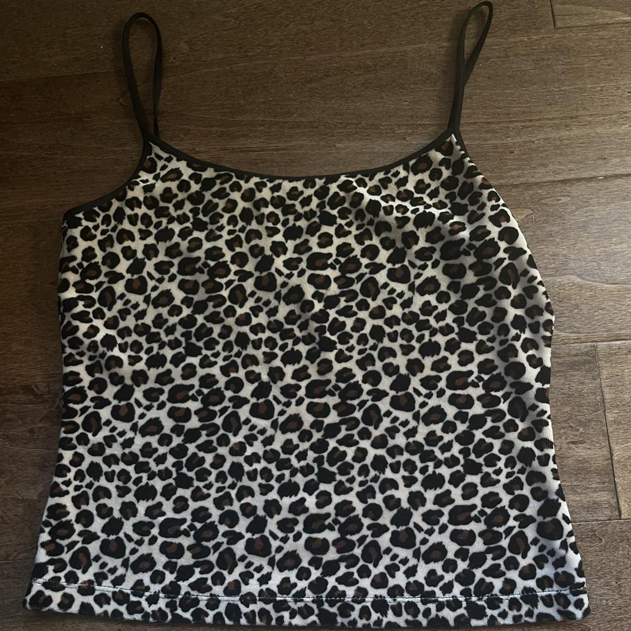 cheetah leopard print tank top soft cotton and... - Depop