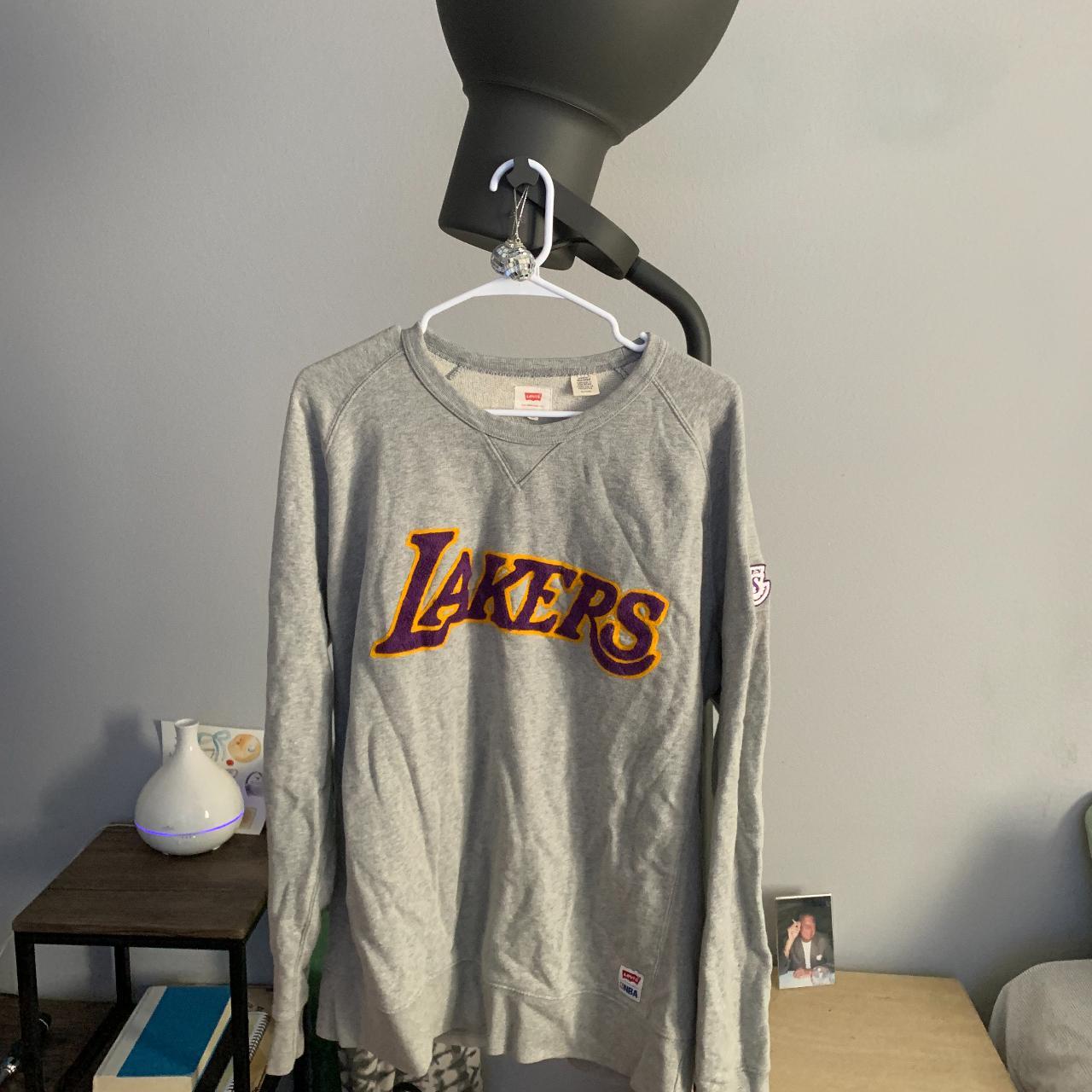 LAKERS LEVIS CREWNECK SWEATSHIRT XL FITS L | Depop