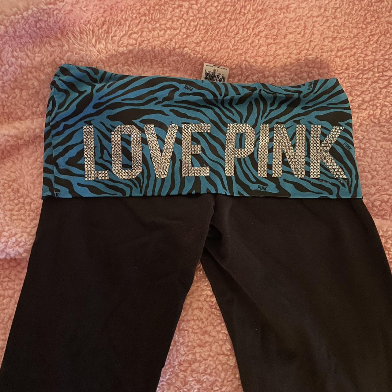 Victorias Secret Pink Fold Over Leggings Size Small Depop