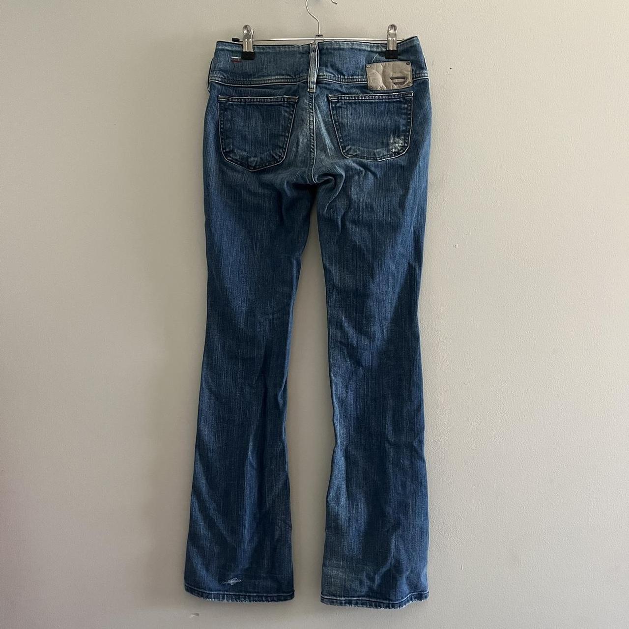 2000s low rise flared jeans waist is 29in, rise is... - Depop