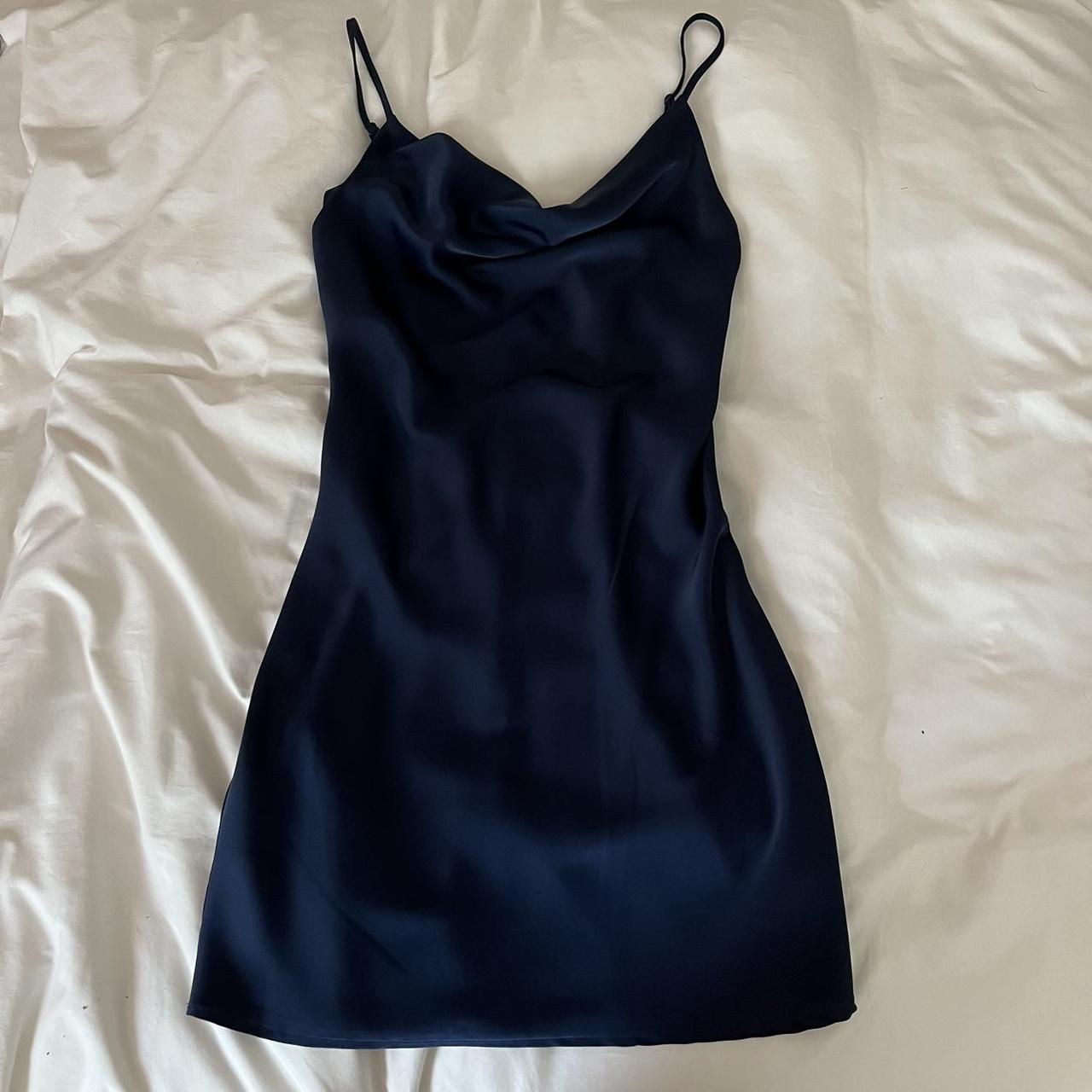 urban outfitters blue silk formal dress would best... - Depop