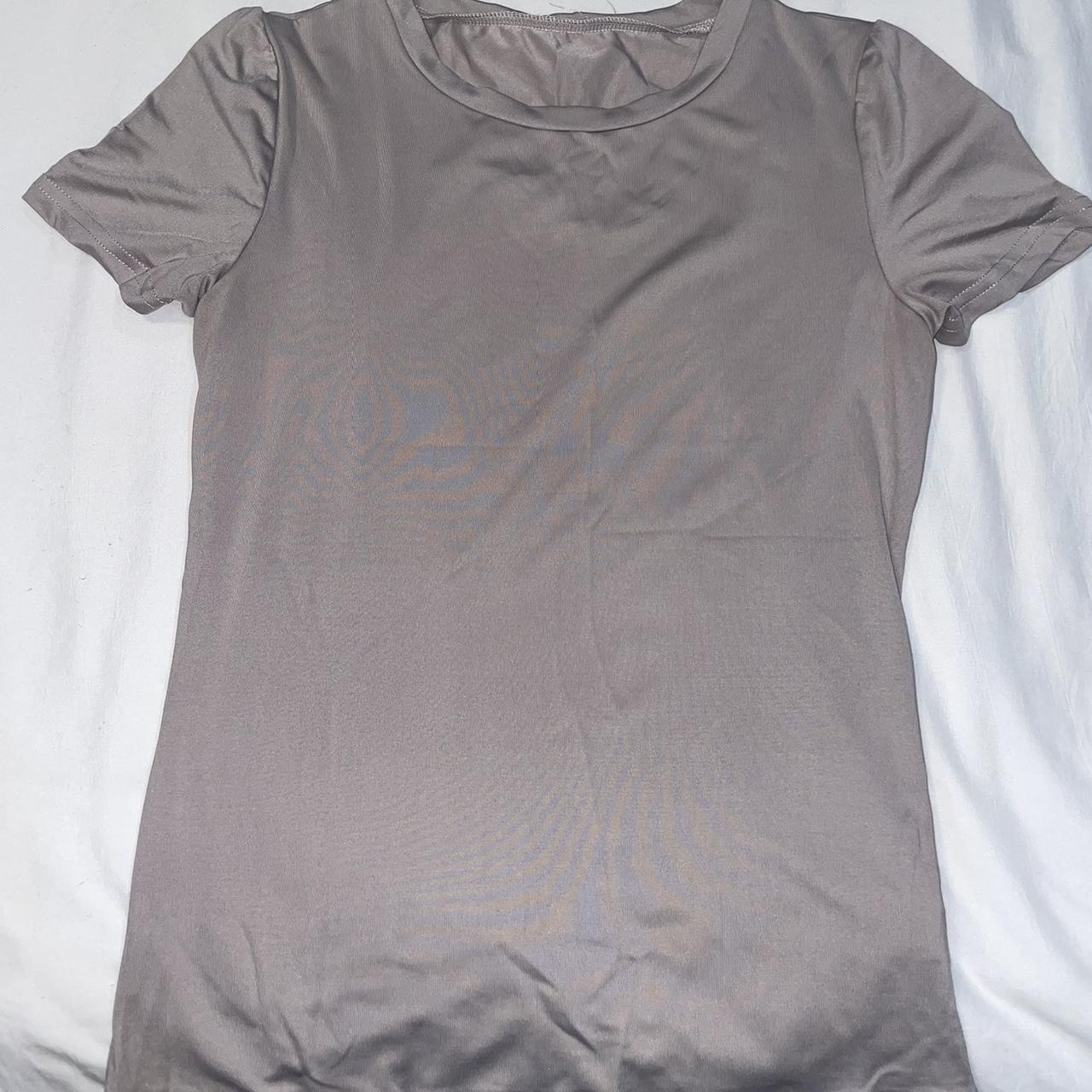 Grey Skims Dupe Short Sleeve Top basically new... - Depop