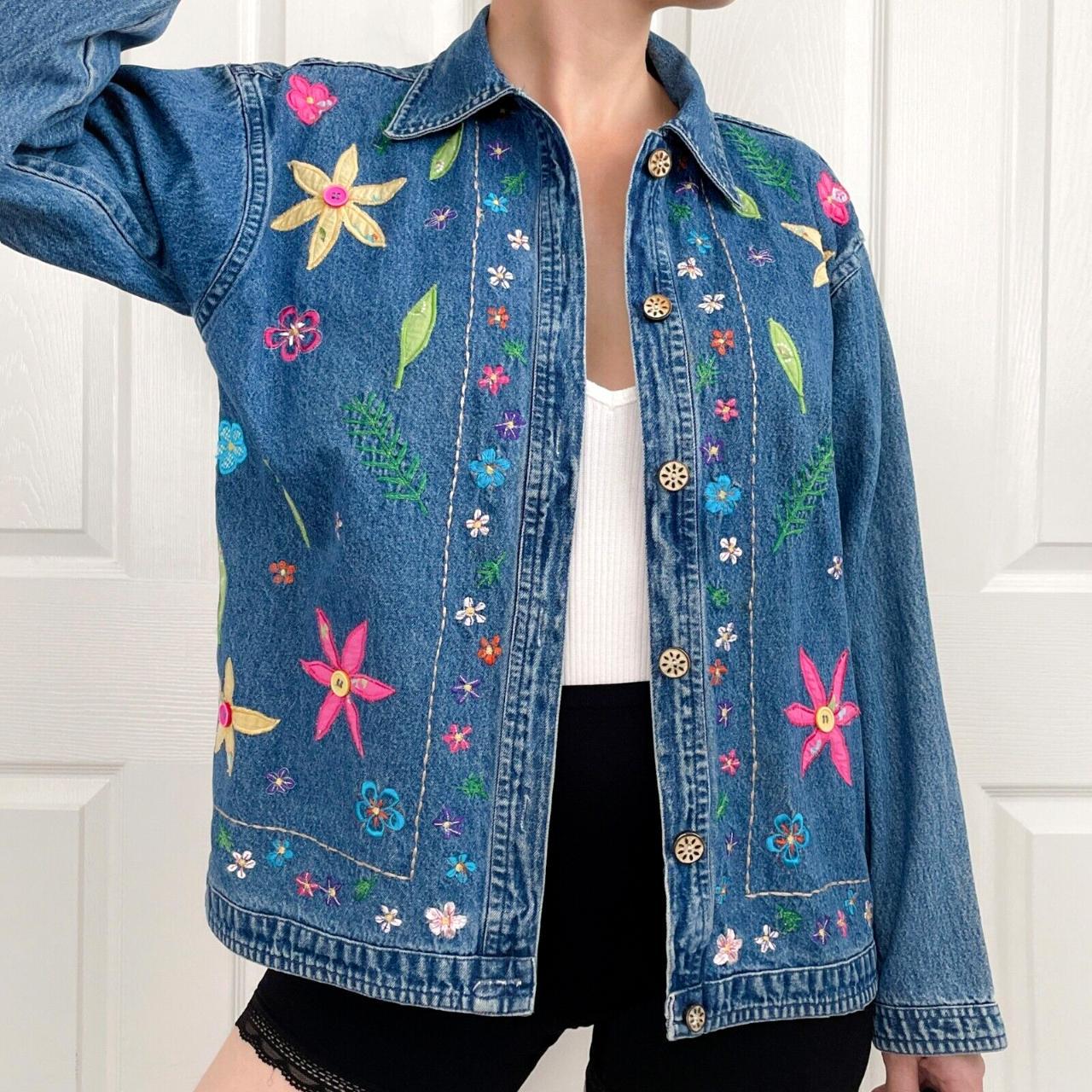 Vintage Y2K Kidcore Denim Embroidered Jean... - Depop