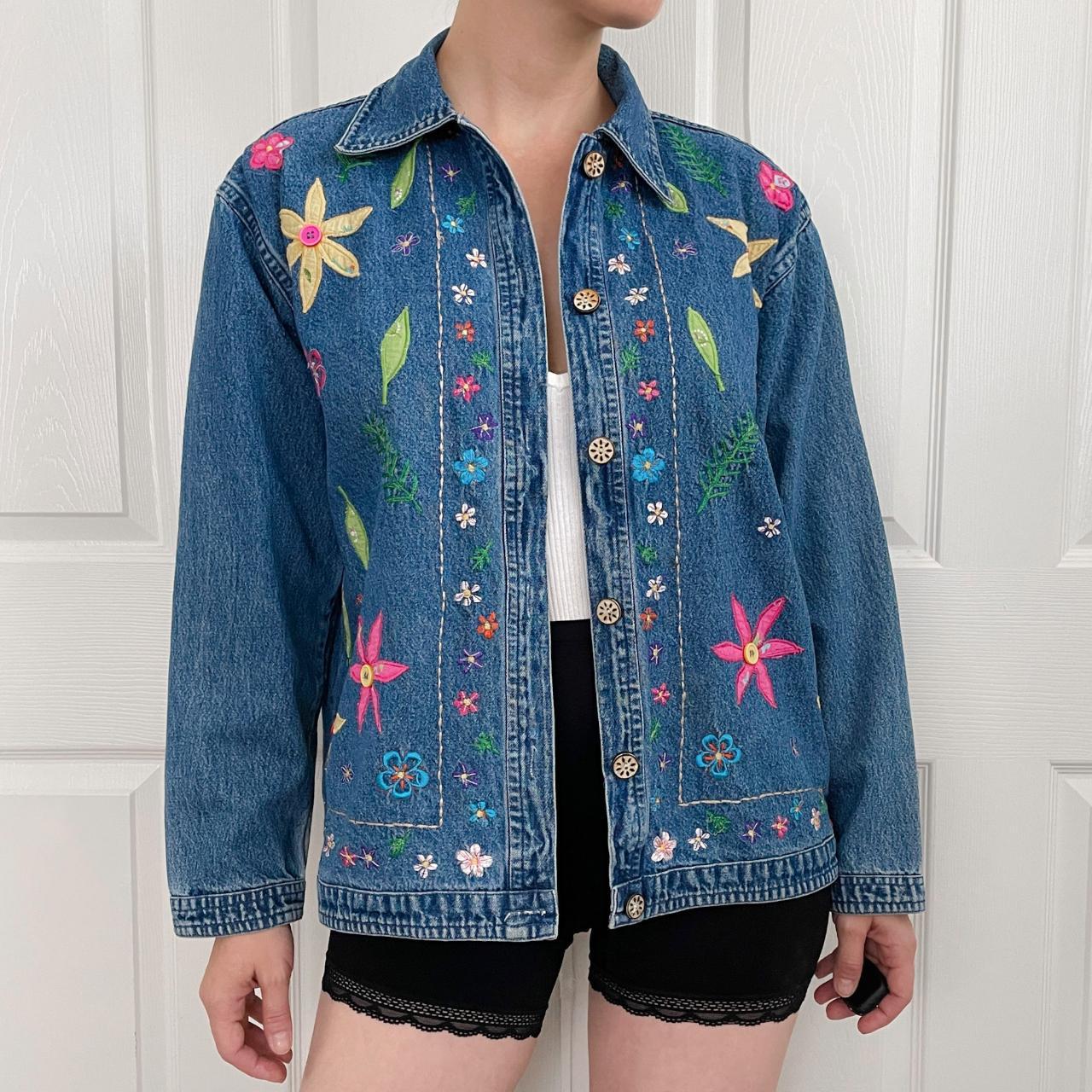 Vintage Y2K Kidcore Denim Embroidered Jean... - Depop