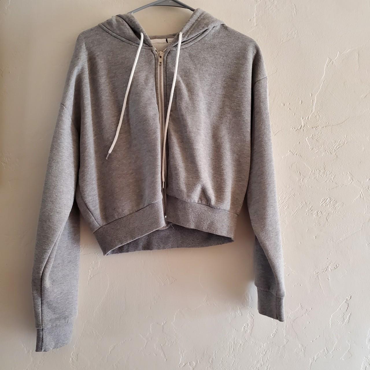 Cropped zip up online hoodie hollister