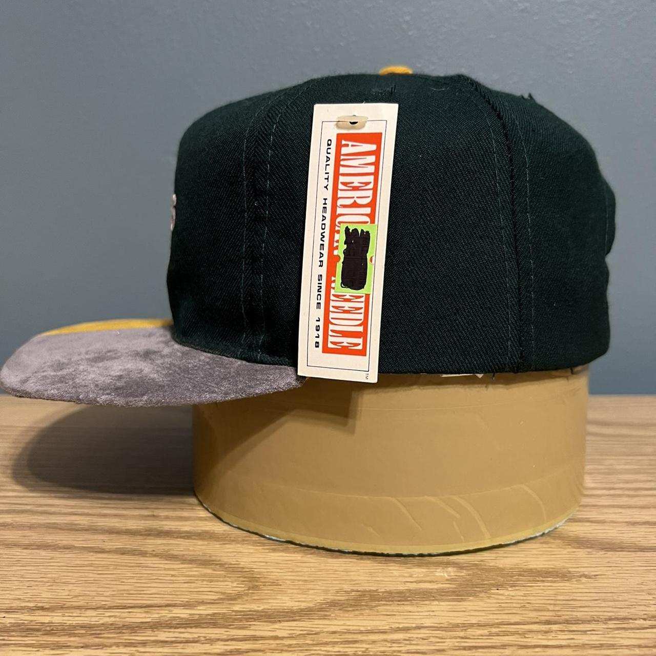 Vintage 90s Oakland A's Green Yellow SnapBack Hat by - Depop