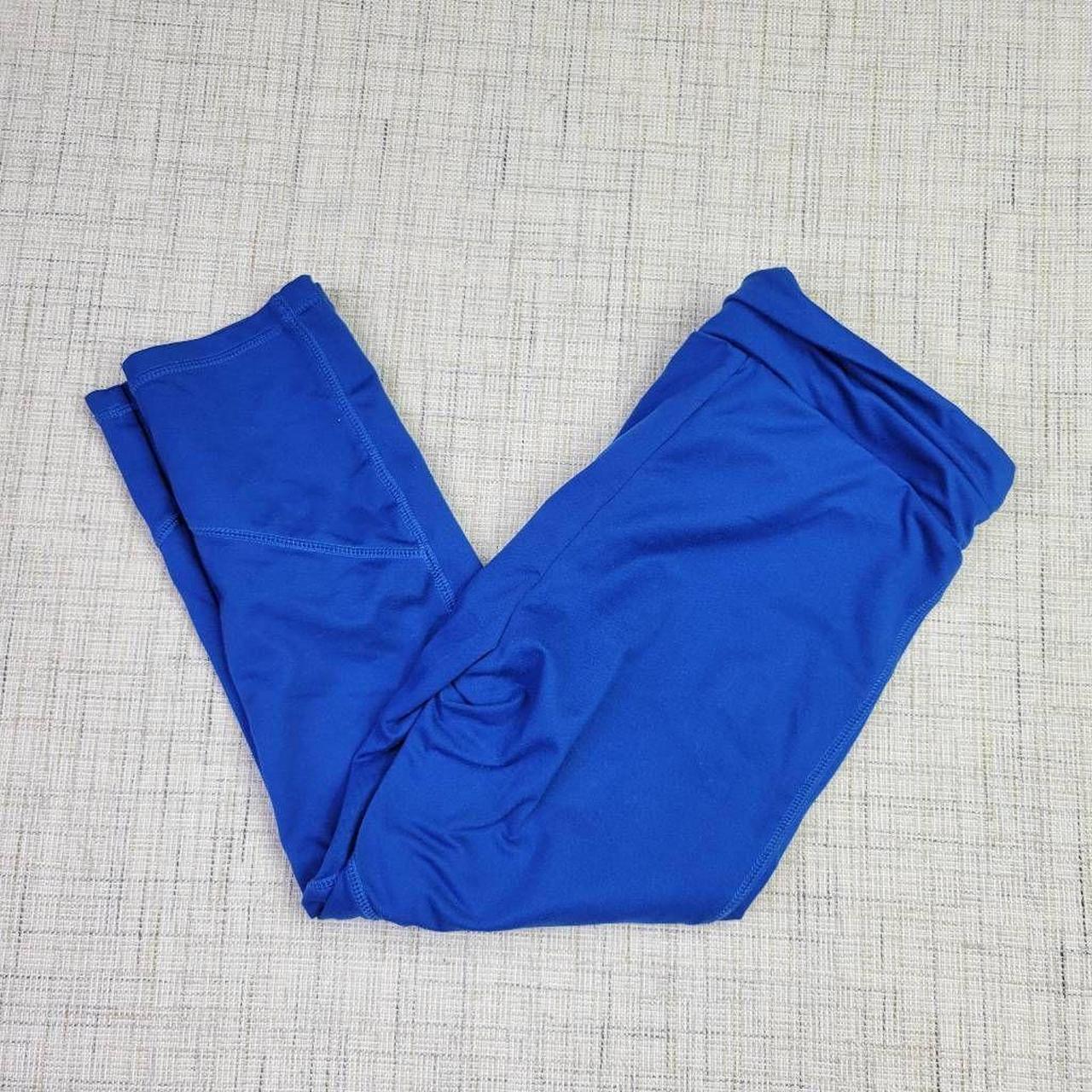 Lululemon leggings cropped capri royal blue zipper - Depop