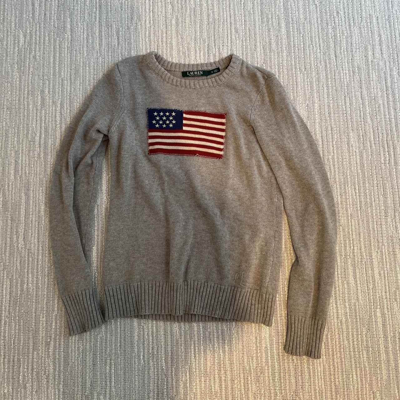 Polo Ralph Lauren Women's Grey and Red Jumper | Depop