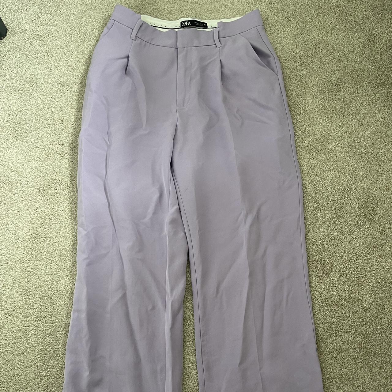 Zara purple tailored trousers Worn once, perfect... - Depop