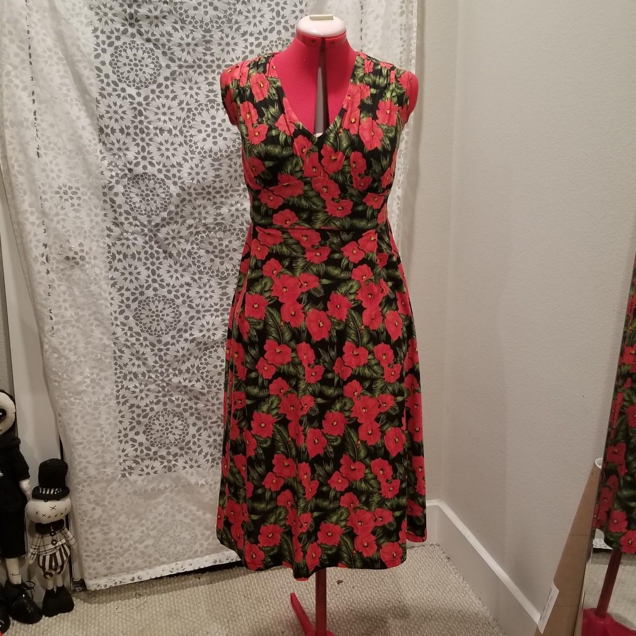 Retro red rockabilly 50s inspired Lindy bop Hawaiian... - Depop