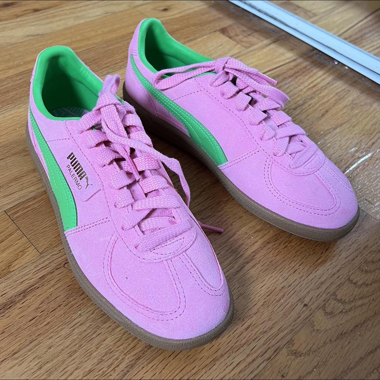 Pink + green puma Palermos 🍬🩷💚 Super cute, Brand... - Depop