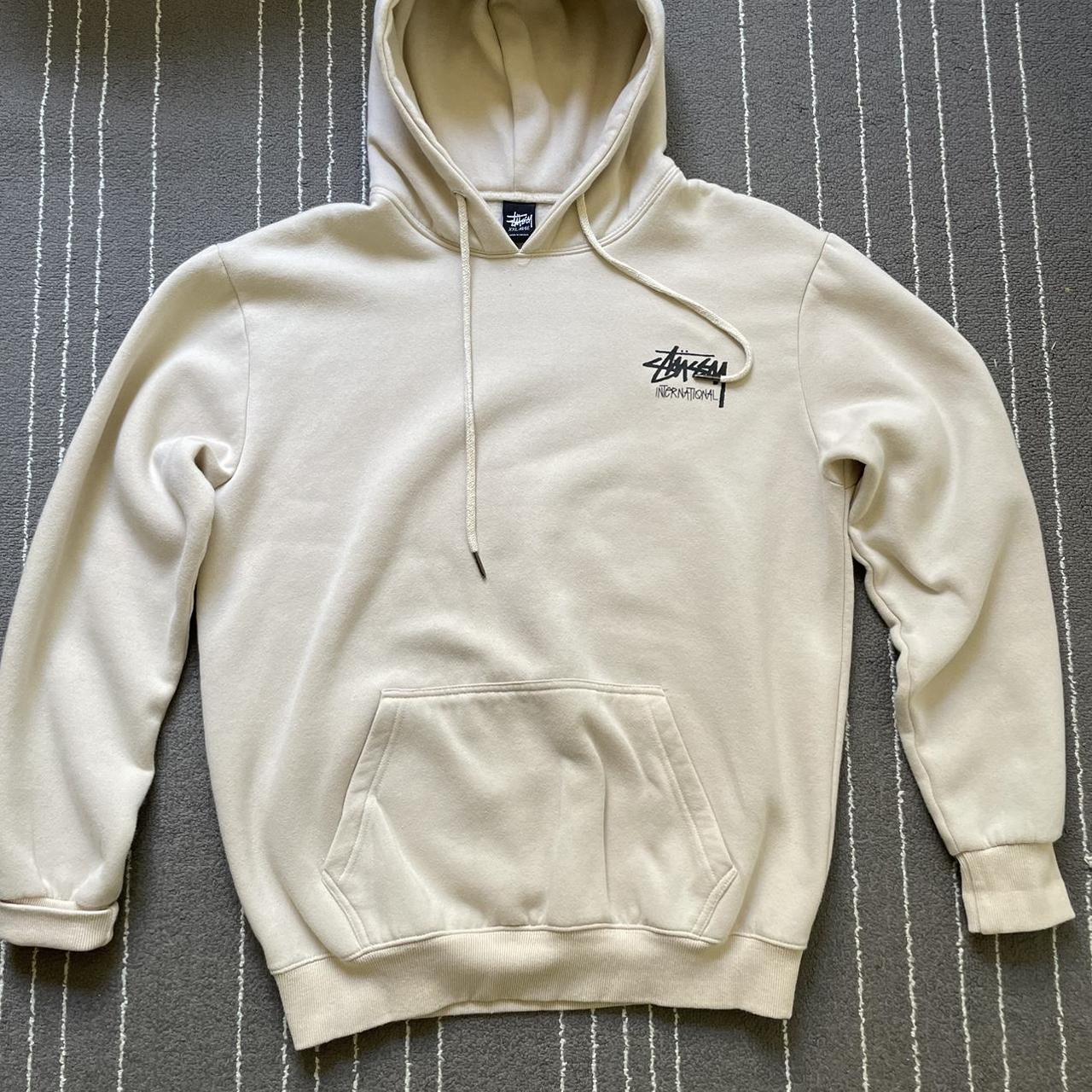 Stüssy Men's Cream Hoodie | Depop