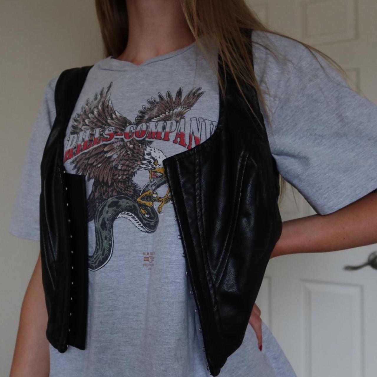 Black Faux Leather Corset / Bustier / Vest From... Depop