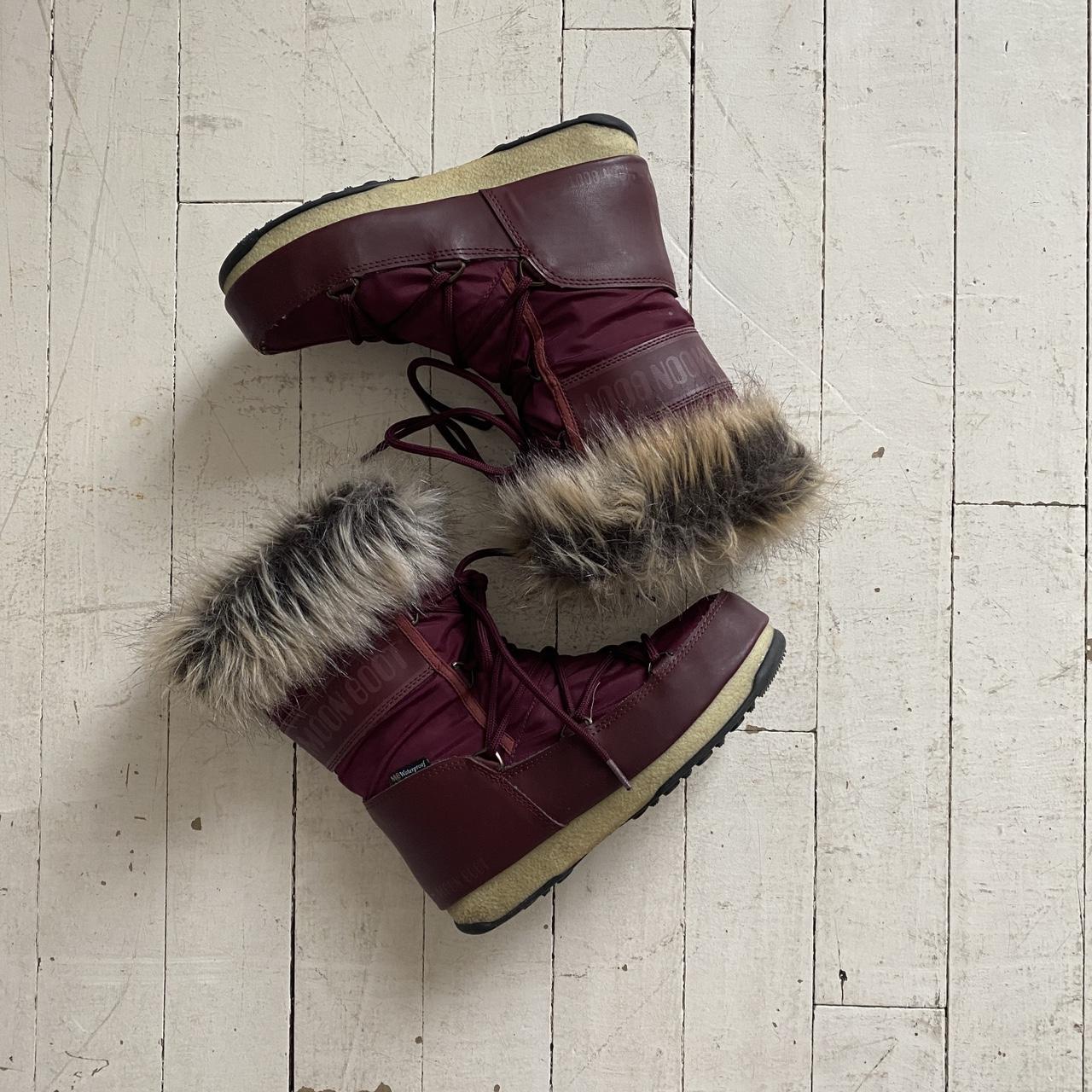 Burgundy moon boots best sale