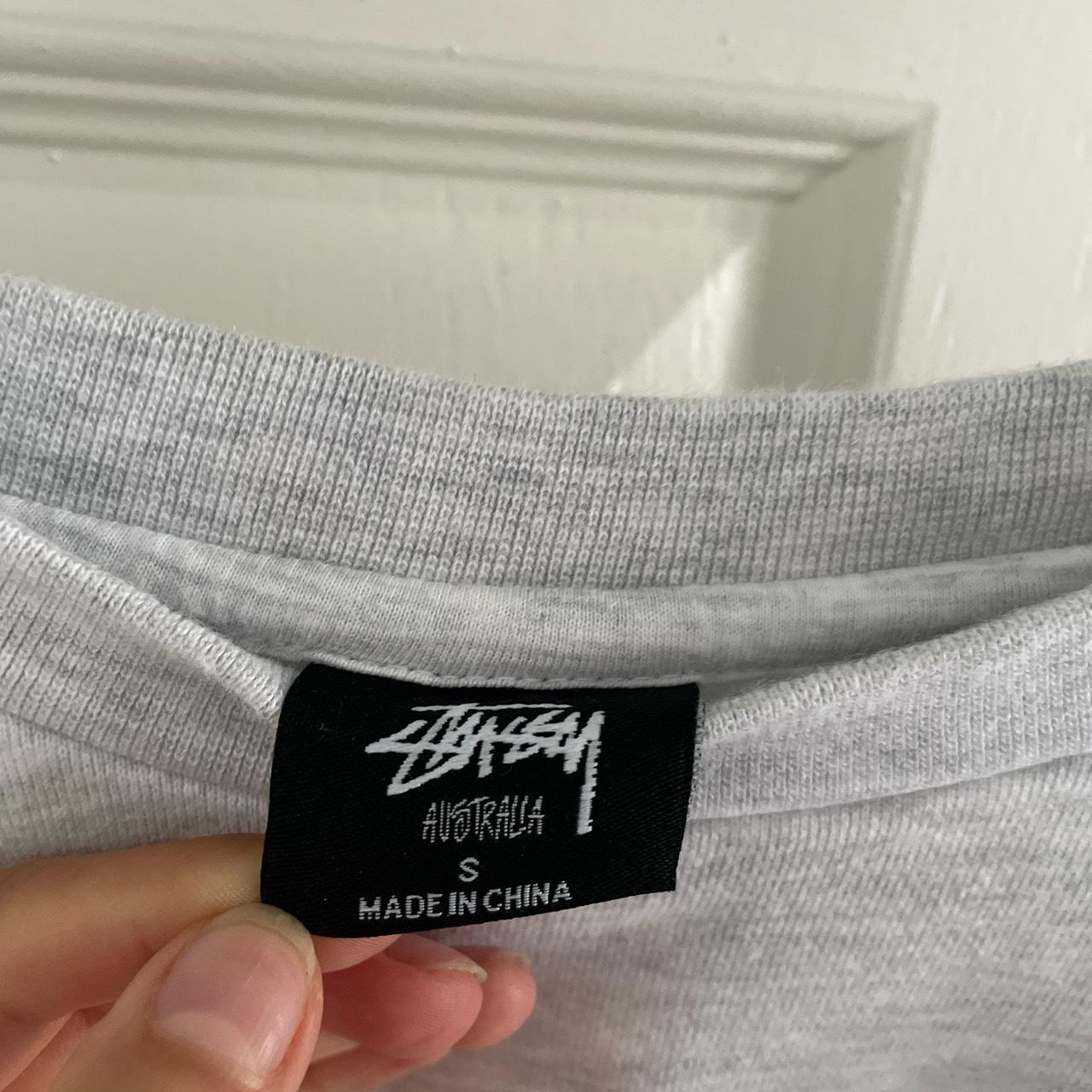 Stussy print grey jumper worn a few times but in... - Depop