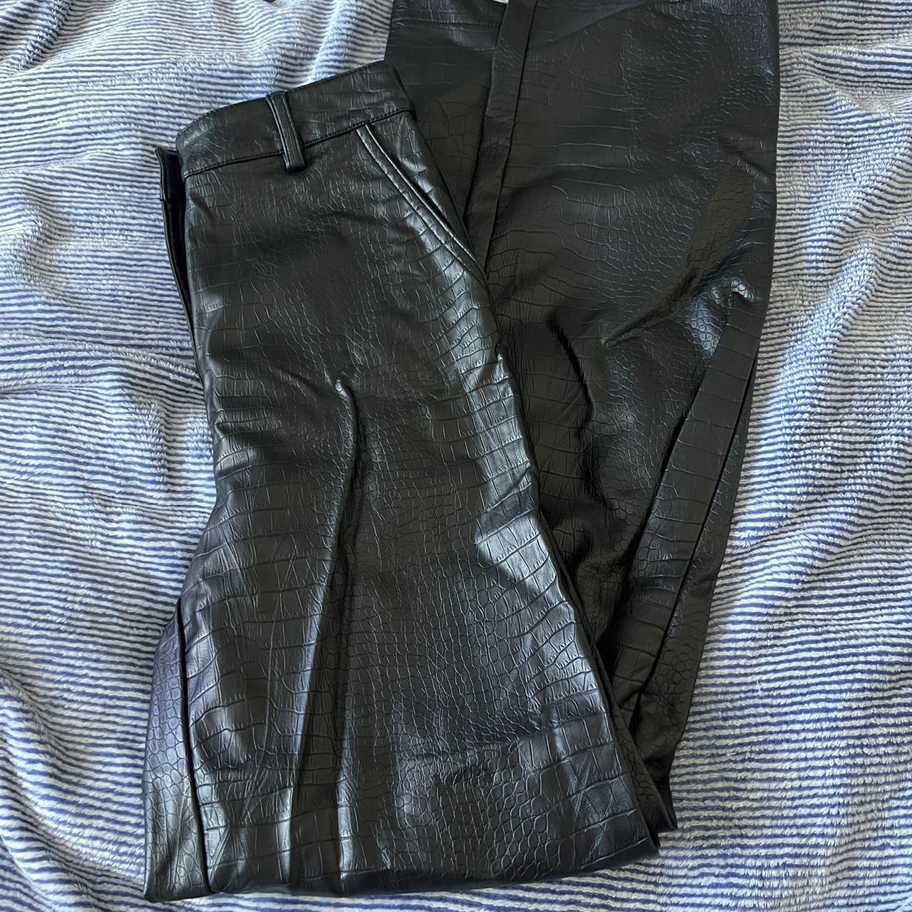 Glassons wide leg faux leather croc pants