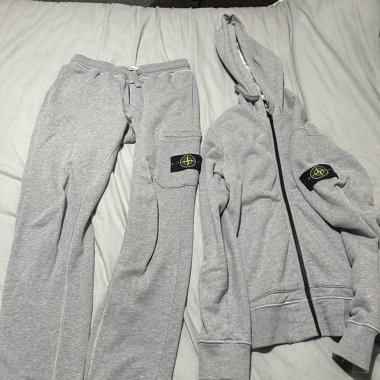 Stone island grey tracksuit only worn a handful of... - Depop