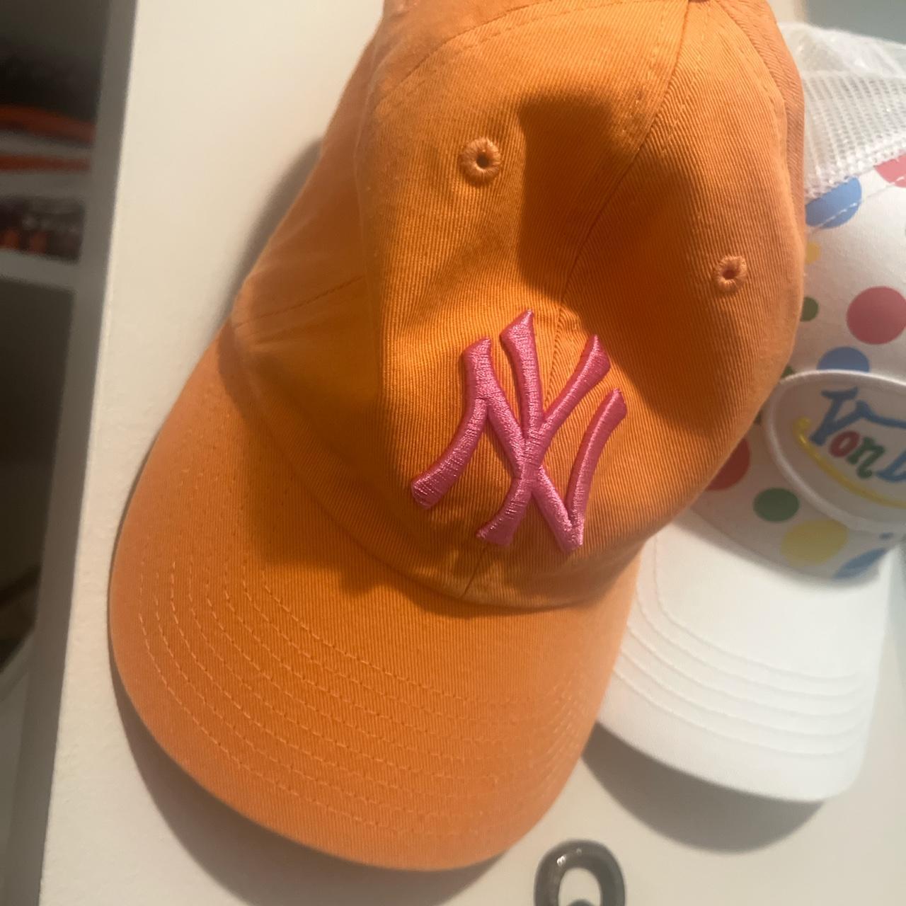 MLB merchandise pink & orange Yankees hat limited... Depop