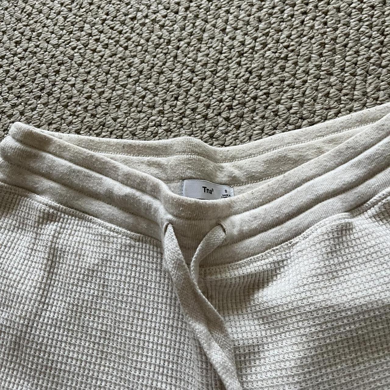 Aritzia Tna Heather Light Oatmeal Waffle Joggers.... Depop
