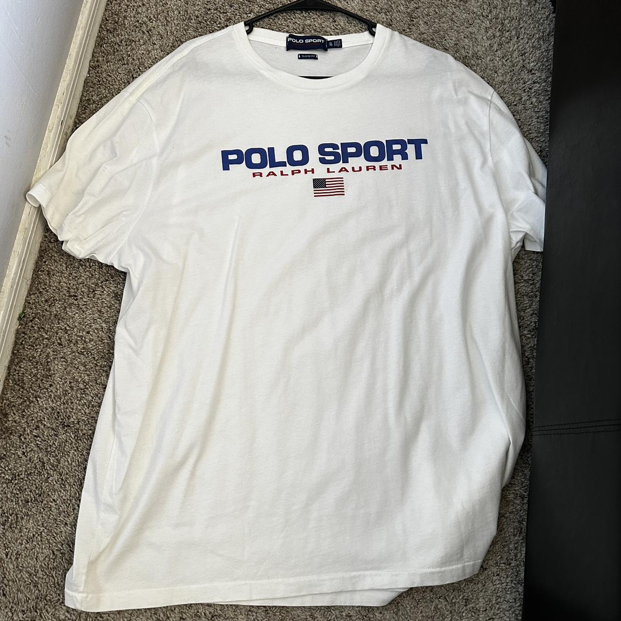 White polo sport tee - Depop