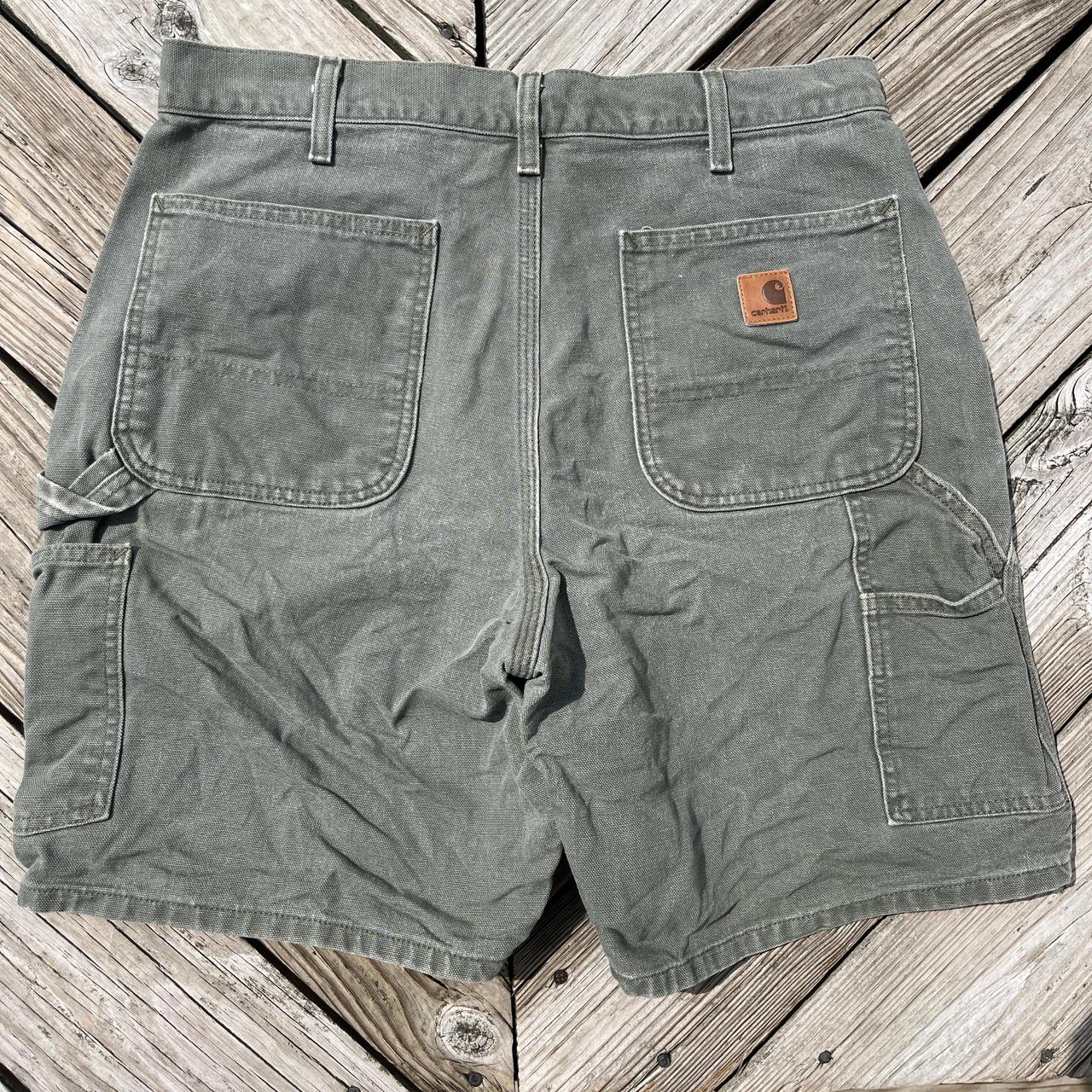 vintage green carhartt jorts size 34 #vintage... - Depop