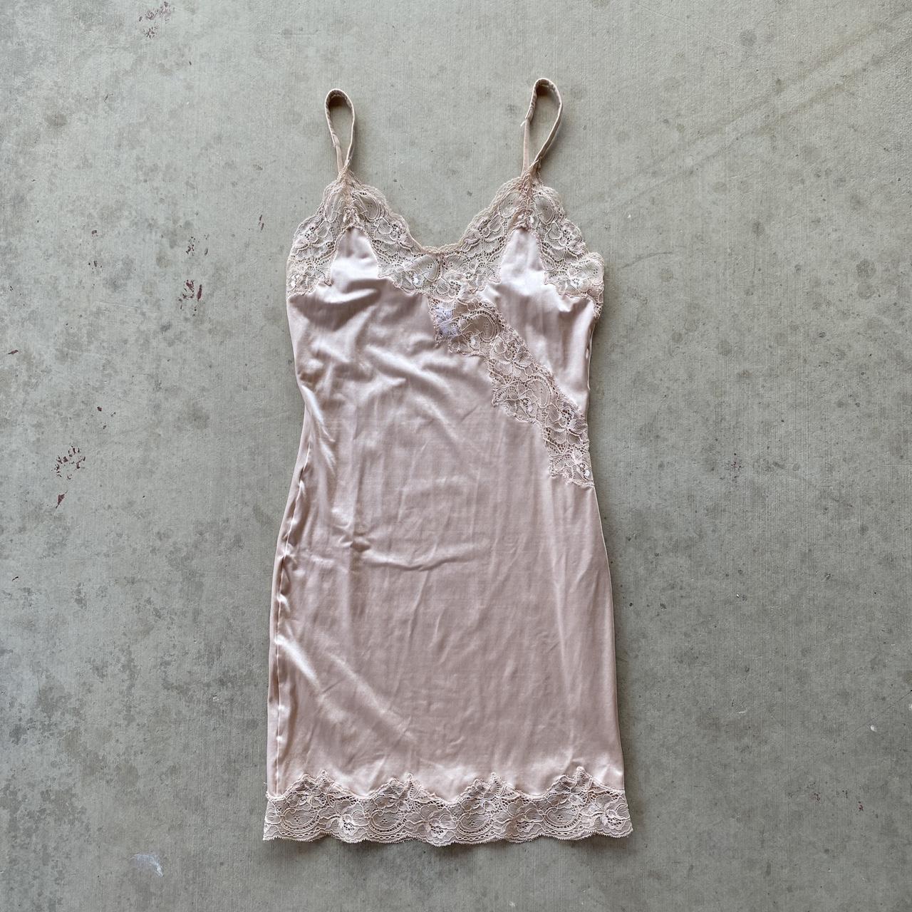 LACE SLIP DRESS - Dusty pink