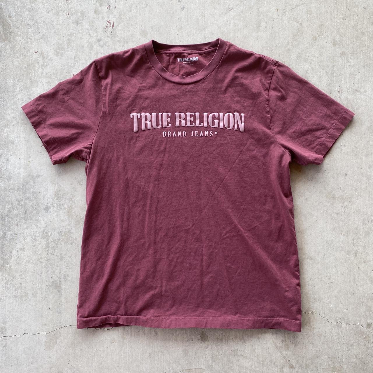 burgundy true religion shirt