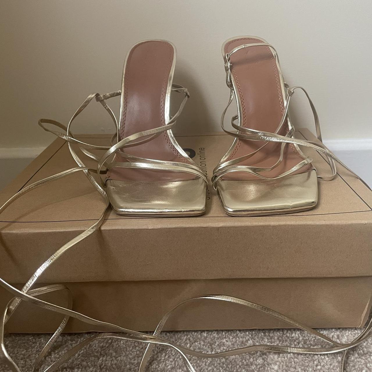 Gold Strappy Heels Asos Strap Heels ASOS Gold Strappy Heels With A