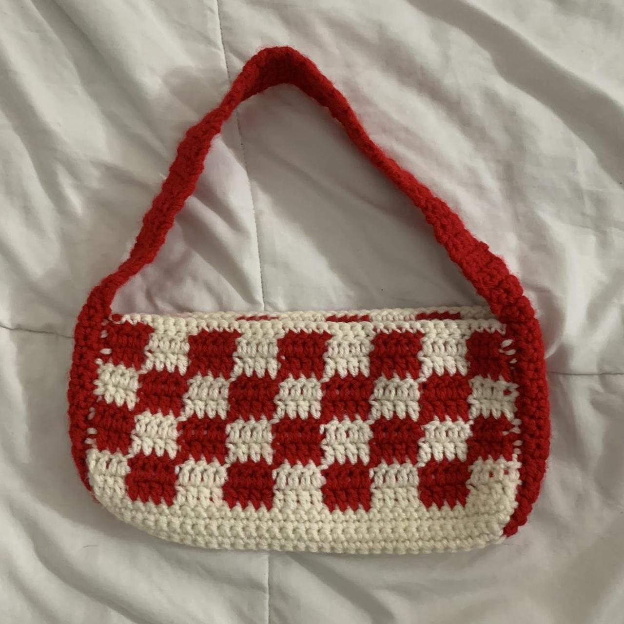 Women's Red and Cream Bag | Depop