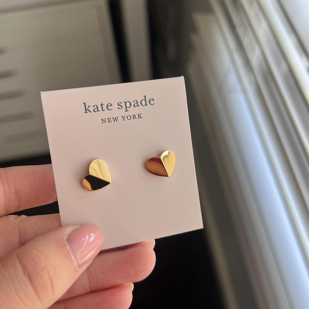 Kate spade heart shaped earrings. Never taken out of... Depop