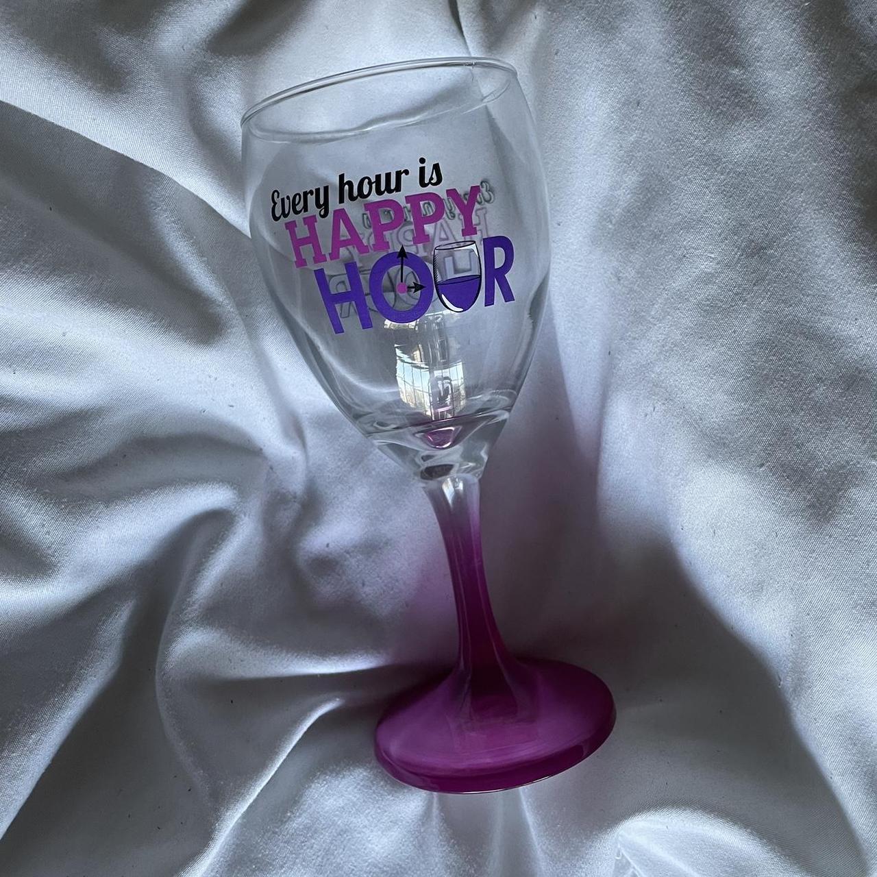  every hour is happy hour wine glass never depop