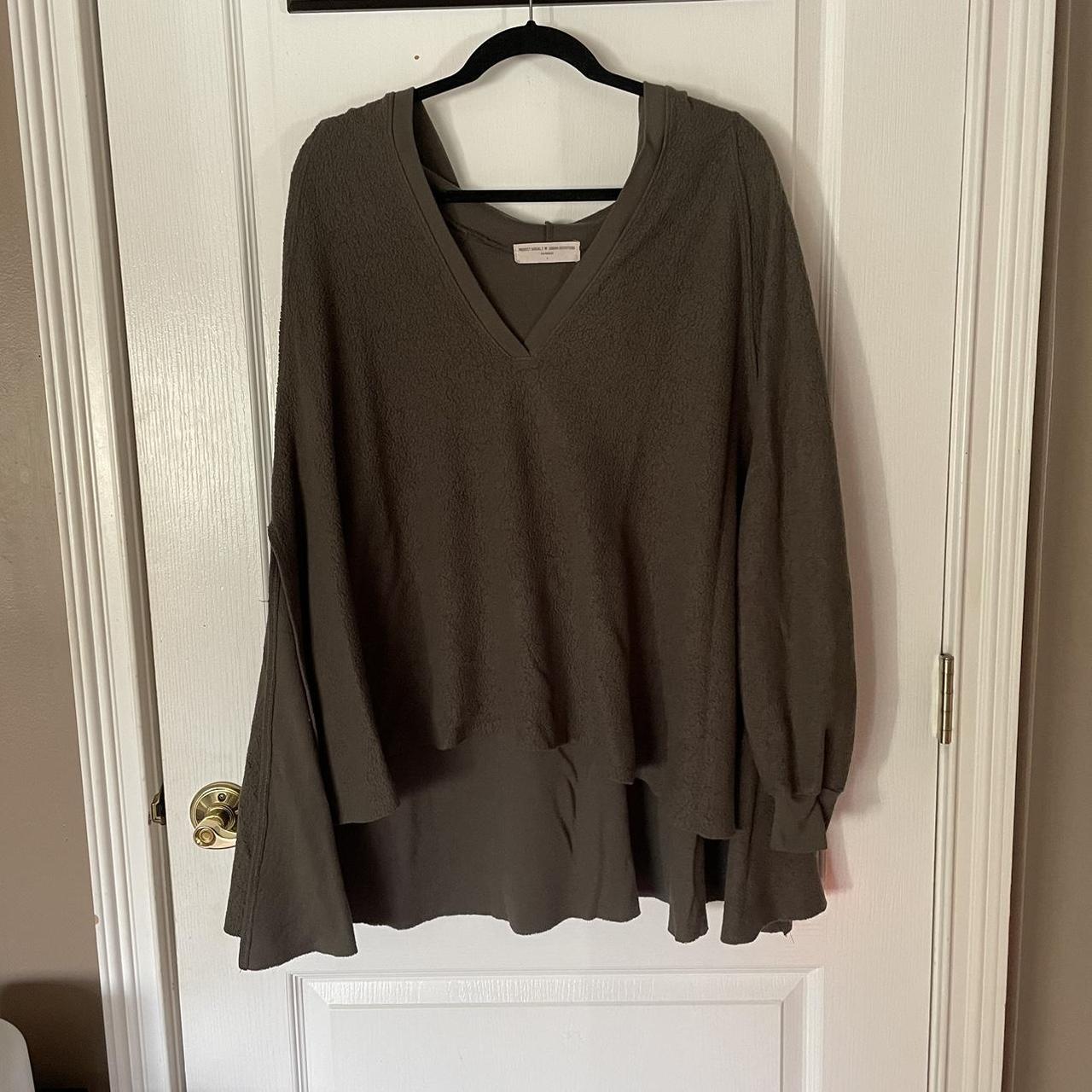 Urban Outfitters green hooded tunic lightly... - Depop