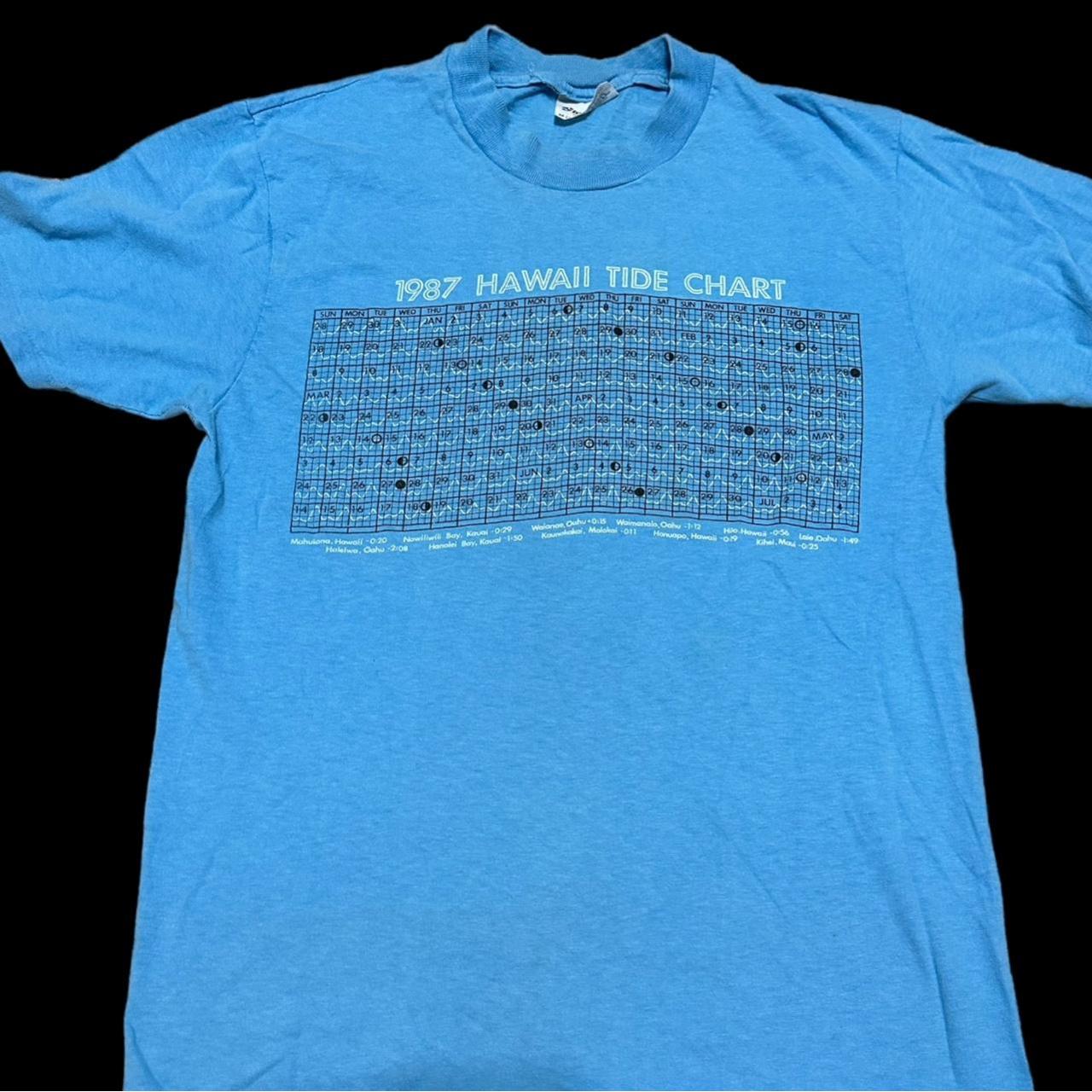 80s-hawaii-tide-chart-shirt-blue-size-depop