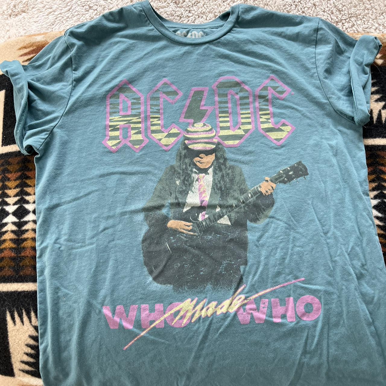 AC/DC blue tee - Depop