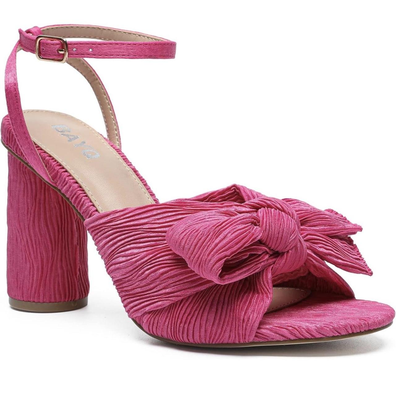 dusty pink block heels