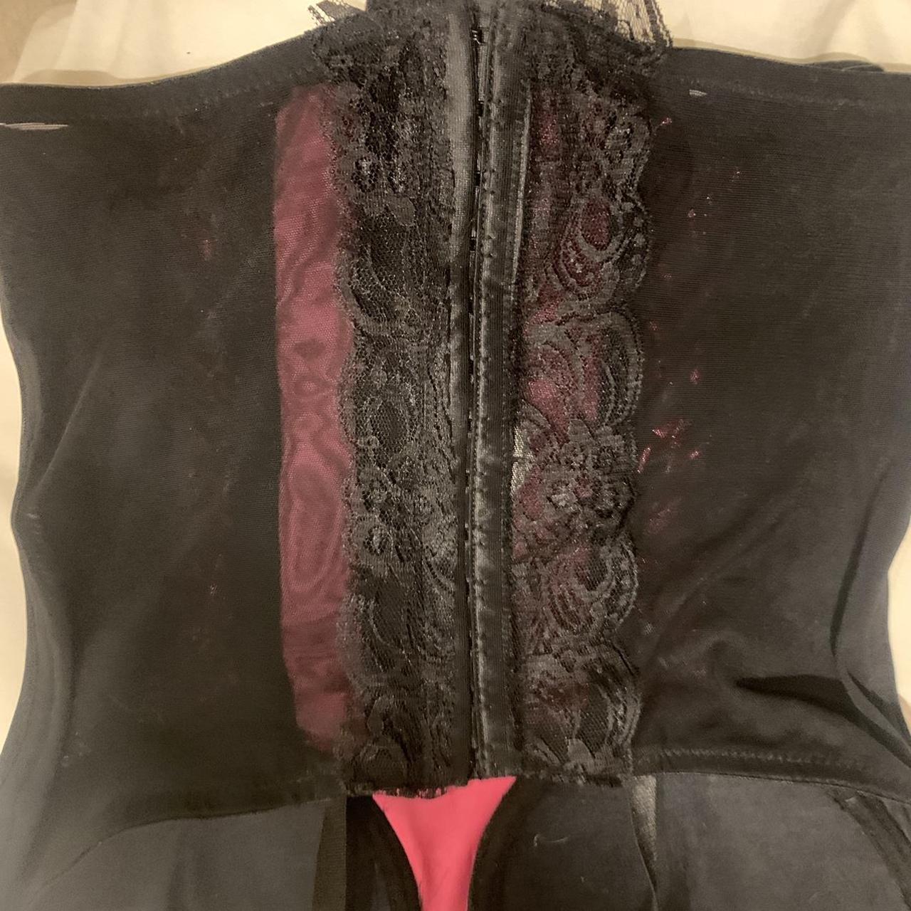 pink & black corset i added lace to - Depop