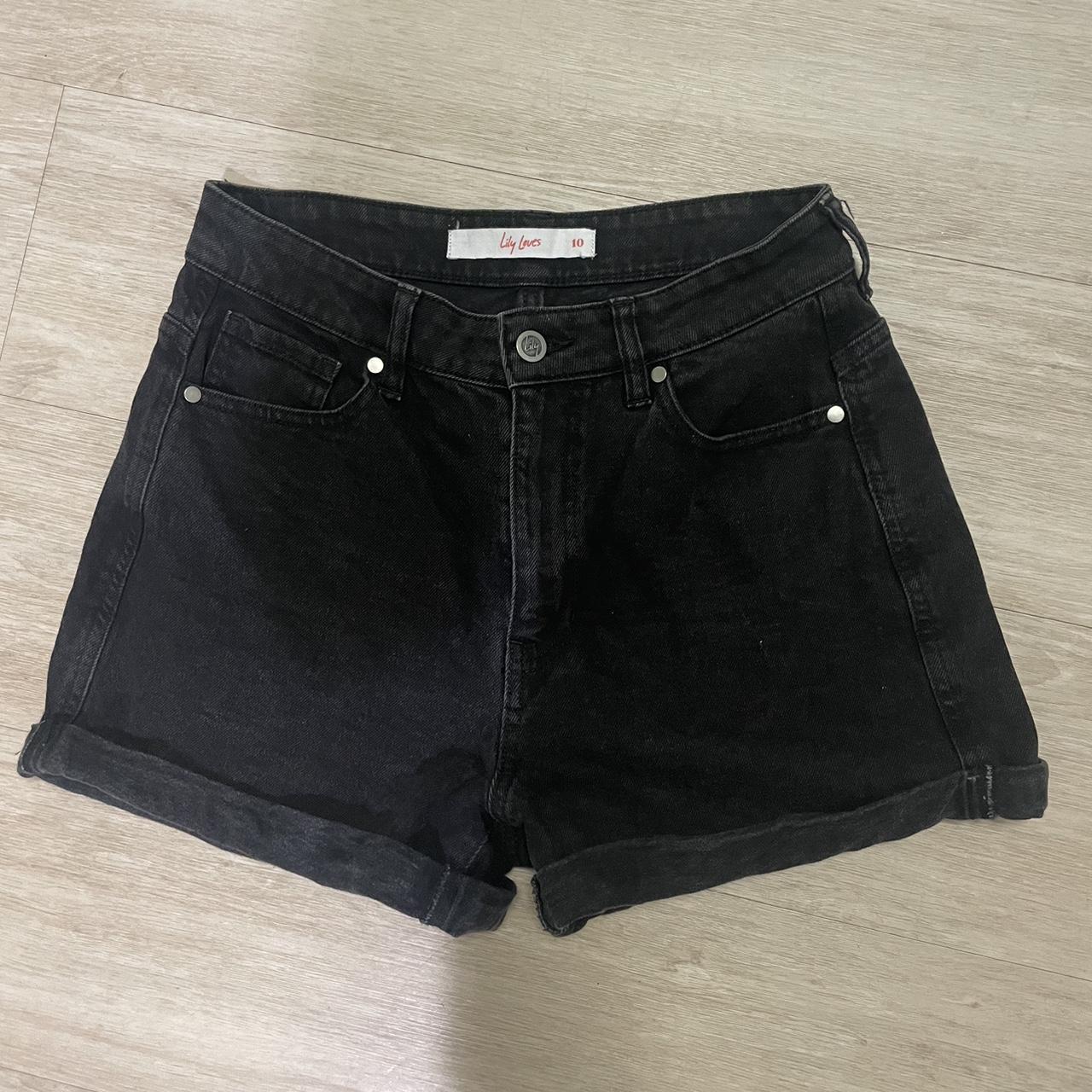 Black denim shorts Depop