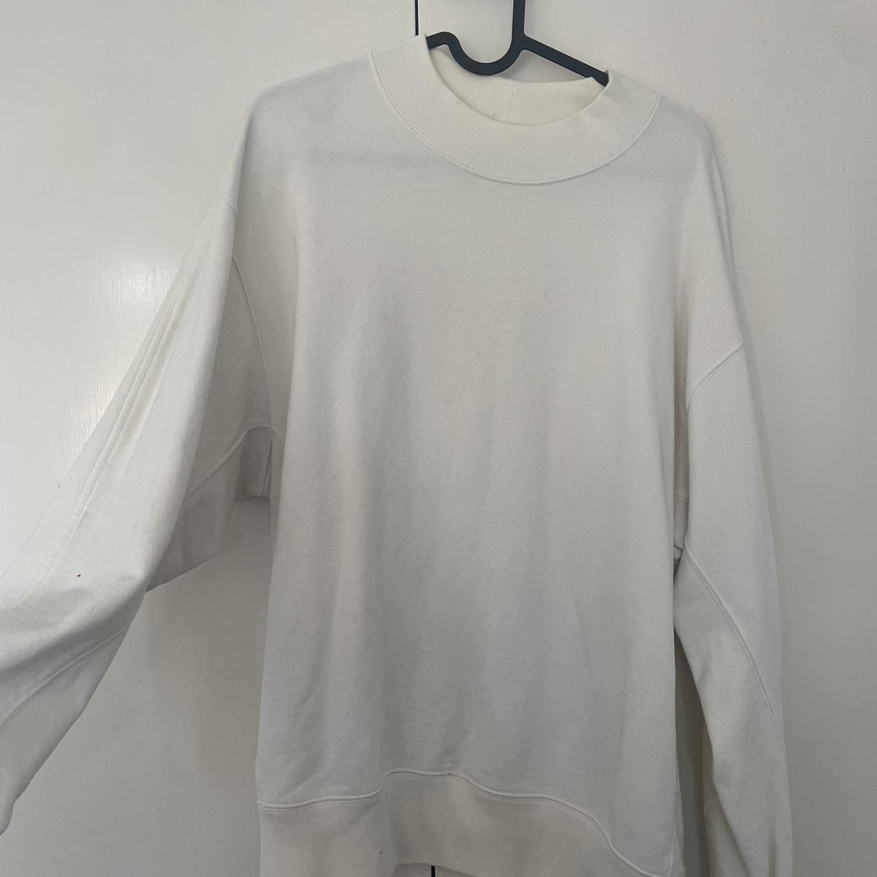 cream white thick jumper uniqlo size xl worn a few... - Depop