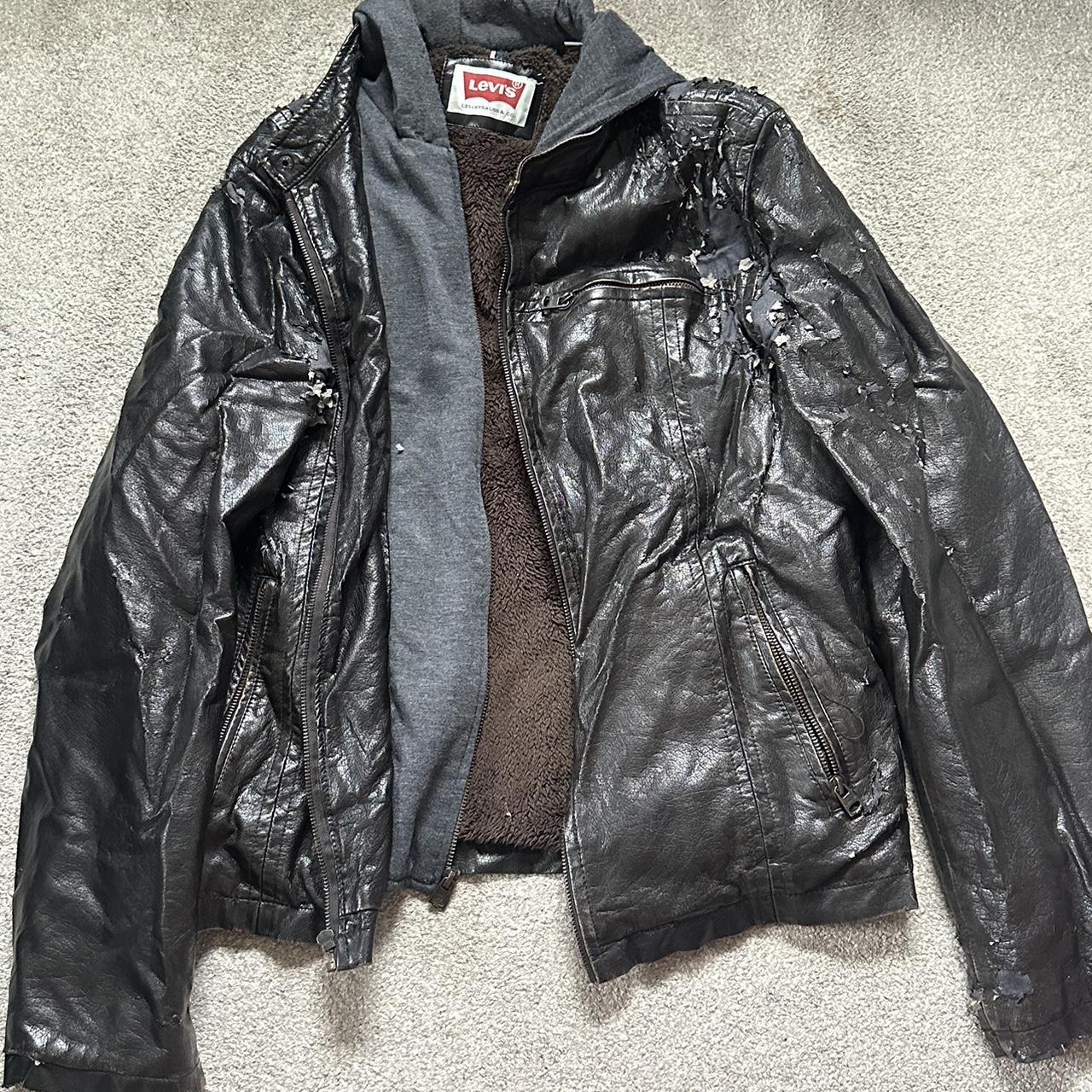 Levi’s Thermal Leather Jacket Size Medium Fits all... Depop